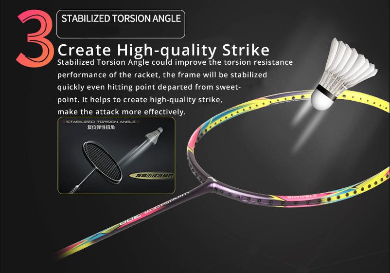 Công nghệ Stabilized Torssion Angle trên vợt cầu lông Lining