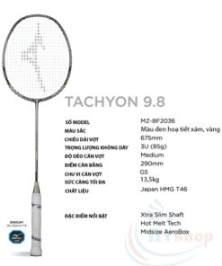 Vợt cầu lông Mizuno Tachyon 9.8 - Thông số