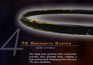 Công nghệ 76 Gromment System trên vợt cầu lông Apacs
