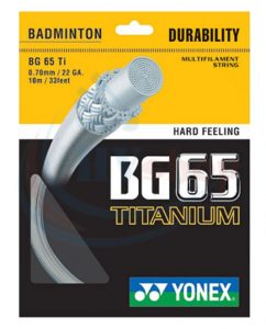 Căng dây vợt cầu lông bao nhiêu tiền: Dây Yonex BG 65 Titanium