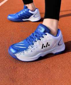 Giày cầu lông giá rẻ Lefus L018 trắng xanh