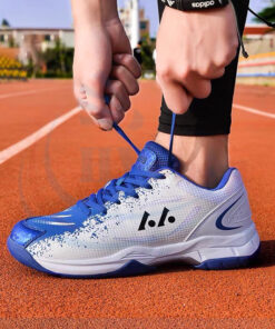 Giày cầu lông giá rẻ Lefus L018 trắng xanh