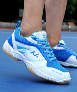 Giày cầu lông giá rẻ Lefus L05 trắng xanh