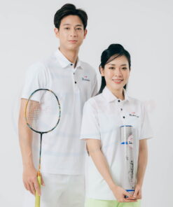 Áo cầu lông Polo Bubadu trắng chính hãng