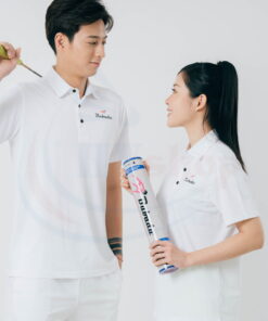 Áo cầu lông Polo Bubadu trắng chính hãng