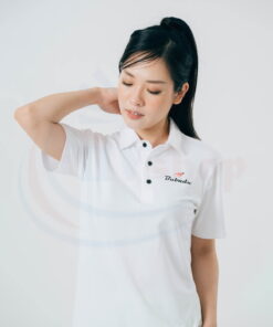Áo cầu lông Polo Bubadu trắng chính hãng