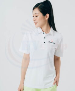 Áo cầu lông Polo Bubadu trắng chính hãng