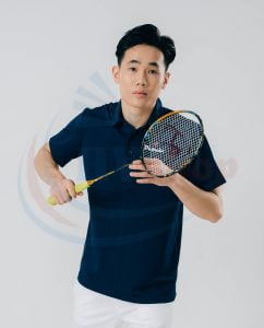 Áo cầu lông Polo Bubadu tím than chính hãng
