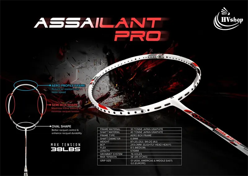 Công nghệ được sử dụng trên vợt Apacs Assailant Pro