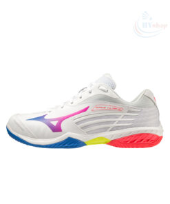 Giày cầu lông Mizuno Wave Claw 2 - Trắng Xanh Đỏ