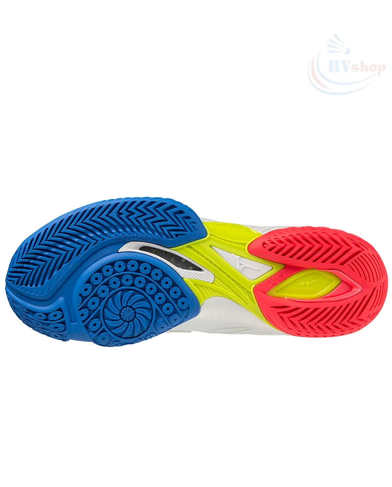 Giày cầu lông Mizuno Wave Claw 2 - Trắng Xanh Đỏ
