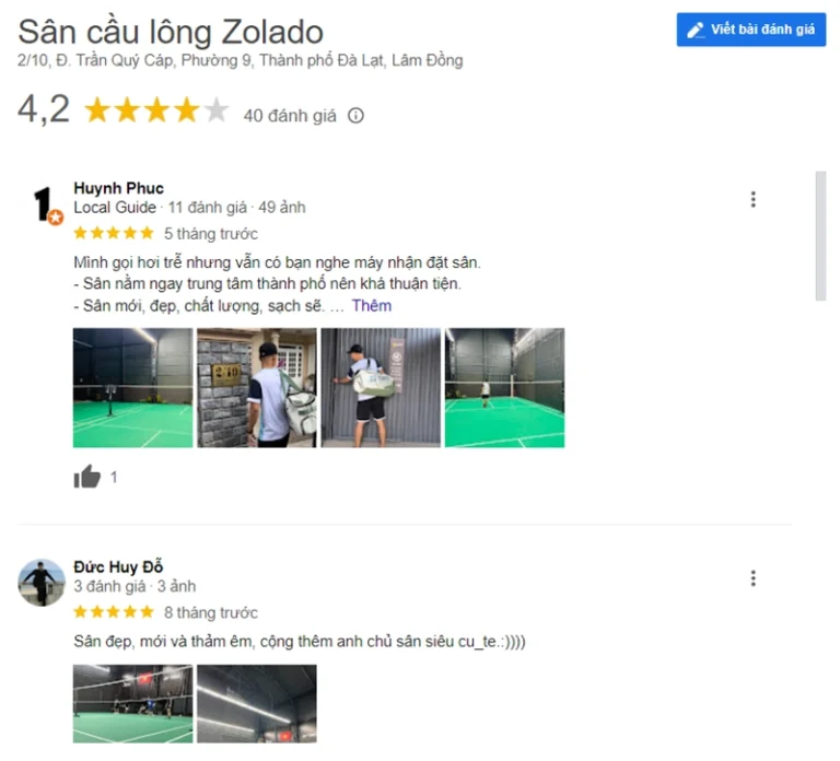 Review Chi Tiết Sân Cầu Lông Zolado Đà Lạt San-cau-long-Zolado-3-768x696