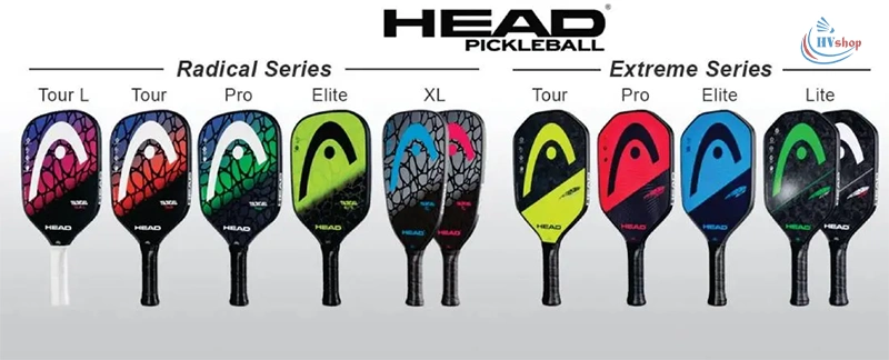 Hãng vợt pickleball Head thiết kế đa dạng về kiểu dáng và dòng vợt