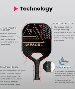 Vợt Pickleball Beesoul PowerStrike Supreme Đen Vàng