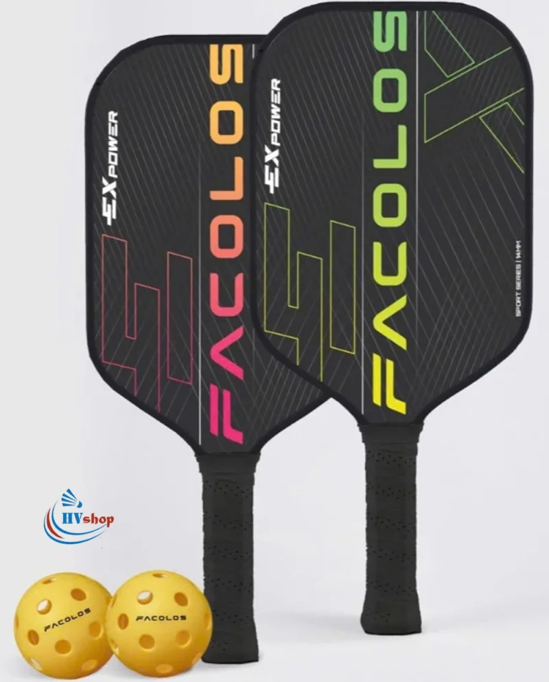 Set 2 Vợt Pickleball Facolos ExPower 14mm Đen