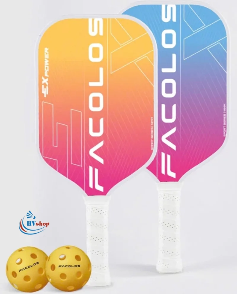 Set 2 Vợt Pickleball Facolos ExPower 14mm Trắng