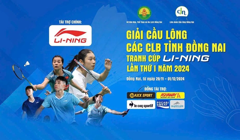 Background cầu lông trong giải tranh cup Lining