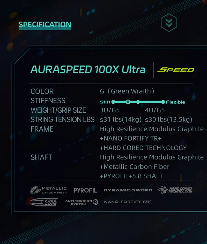 Thông số vợt Victor Auraspeed 100X Ultra Xanh