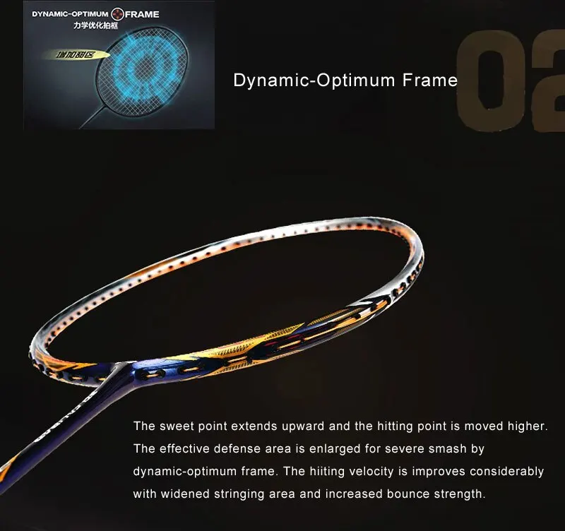 Công nghệ Dynamic Optimum Frame trên vợt cầu lông Lining