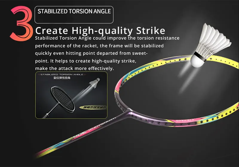 Công nghệ Stabilized Torssion Angle trên vợt cầu lông Lining