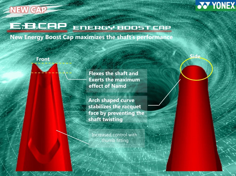 Công nghệ ENERGY BOOST CAP trên vợt cầu lông