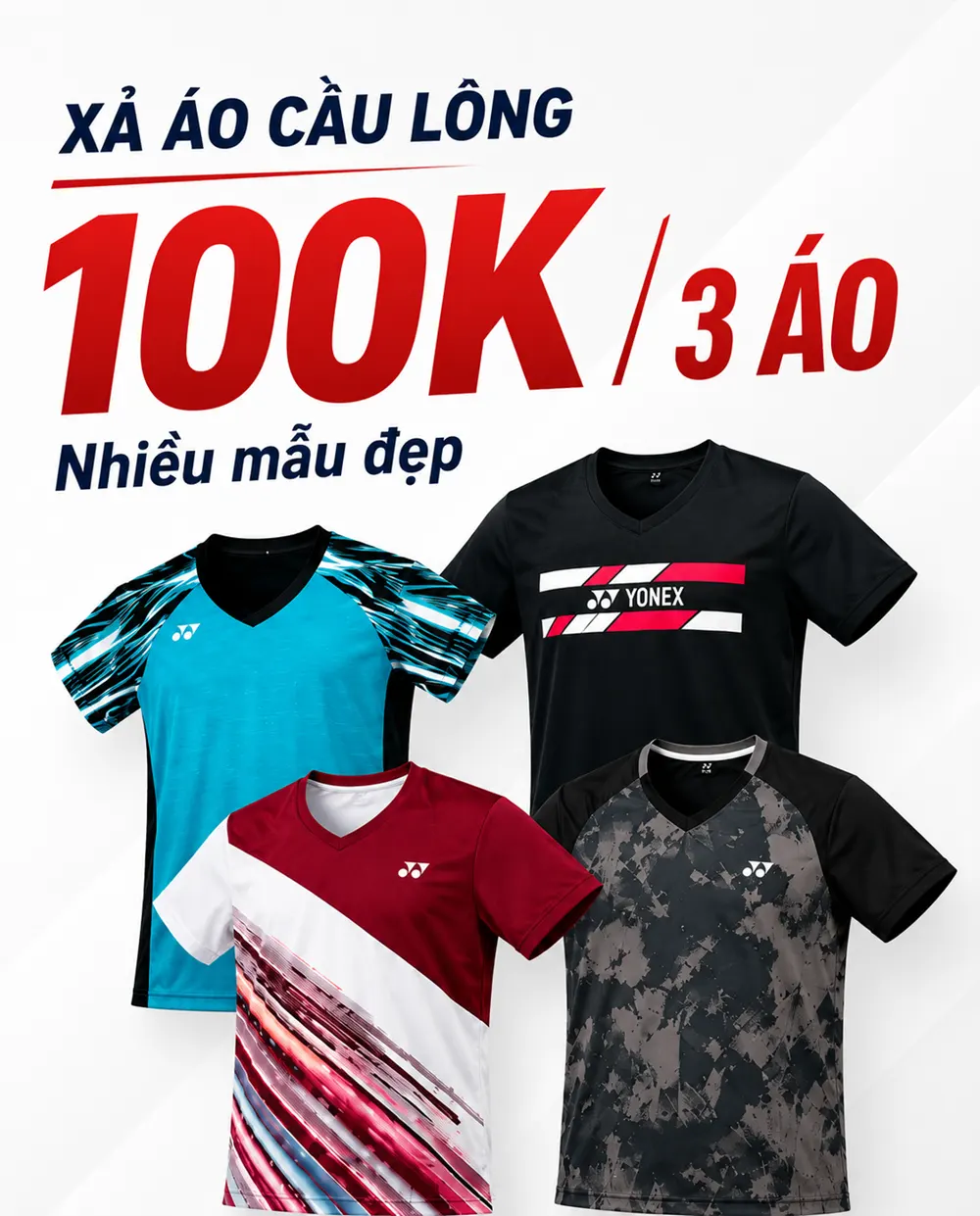 Xả kho áo cầu lông 100k/3 cái